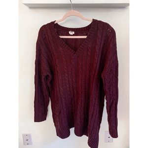 Maroon burgundy v-neck sweater